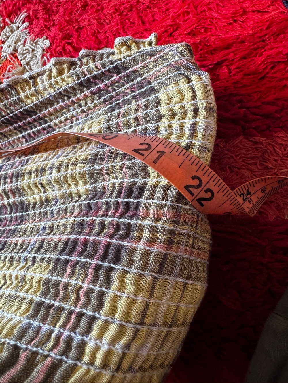 Y2K does 70s Brown and Yellow Plaid Tube Top - Picture 5 of 6